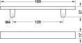 Меблева ручка релінг цамак 188 х 27 мм нікельований під старовину 10204617 0