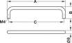 Мебельная ручка скоба сталь 200 х 35 мм серебряный матовый 0