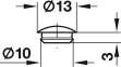 Заглушка для отвору D10 мм 13x10x3 мм біла 04513704 0