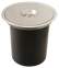 Сміттєзбірник 5 л, що монтується в робочу поверхню, пластмасовий, колір чорний, кришка нержавіюча сталь висота С 230 мм 0