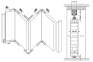Комплект фурнітури Fold 50-K для чотирьох дверей які складаються гармошкою, вага дверного полотна до 50 кг з ходовою шиною 3 м 94342011 0