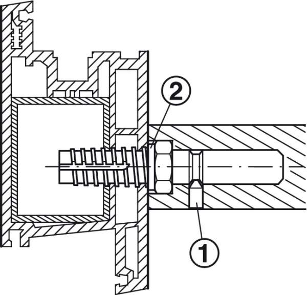 Набір для кріплення ручки-скоби на дерев'яні двері, одностороннє, 28мм 90904800