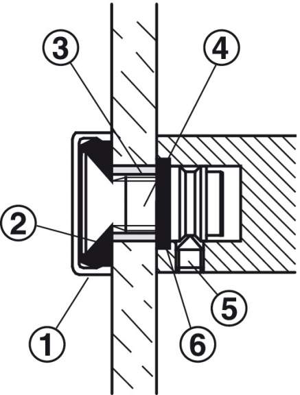Набор для крепления к стеклянной двери 12 мм