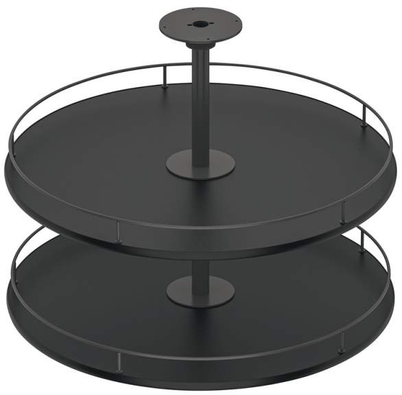 Фурнитура карусельного типа для угловых шкафов на полный круг антрацит, диаметр 731 мм деревянная корзина