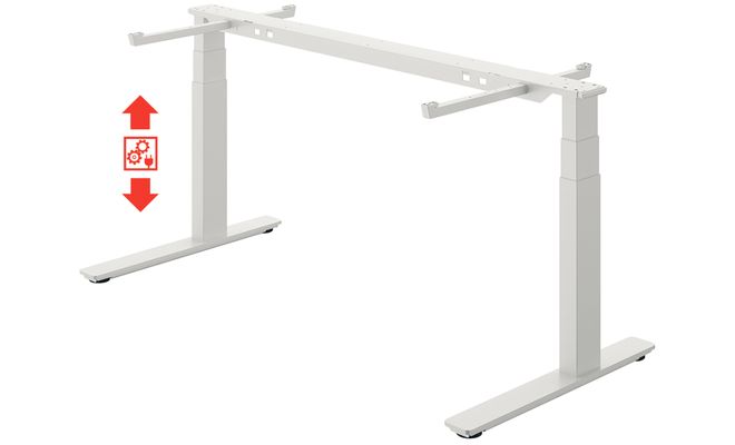 Комплект фурнитуры для стола 1000 х 800 мм с регулировкой высоты 595-1,255 мм белый