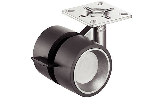 Ролик мебельный без стопора M10 D 60 мм нагрузка 80 кг серебряный (упаковка 2 шт) 66033902