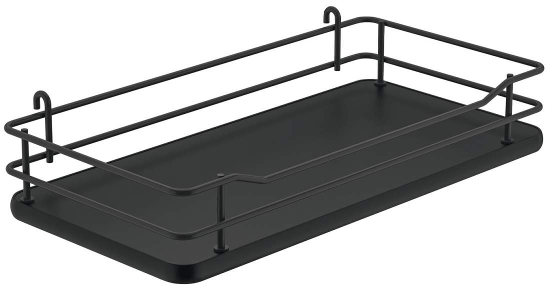 Корзина для фронтального выдвижного механизма сталь антрацит 233 х 466 х 90 мм деревянная полка (упаковка 2 шт) 54909353