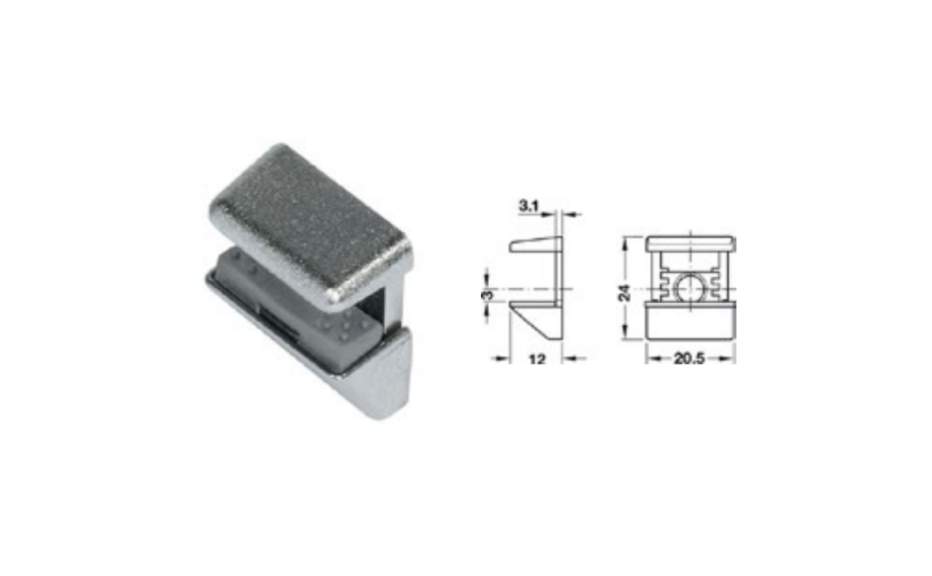 Держатель полок с фиксацией стекла DIY цамак никелированный (2 шт.) 48205117