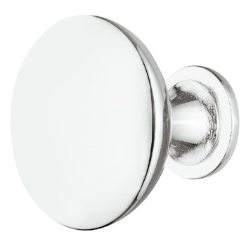 Меблева ручка кнопка цамак 30 x 28 мм хромований полірований 15501815