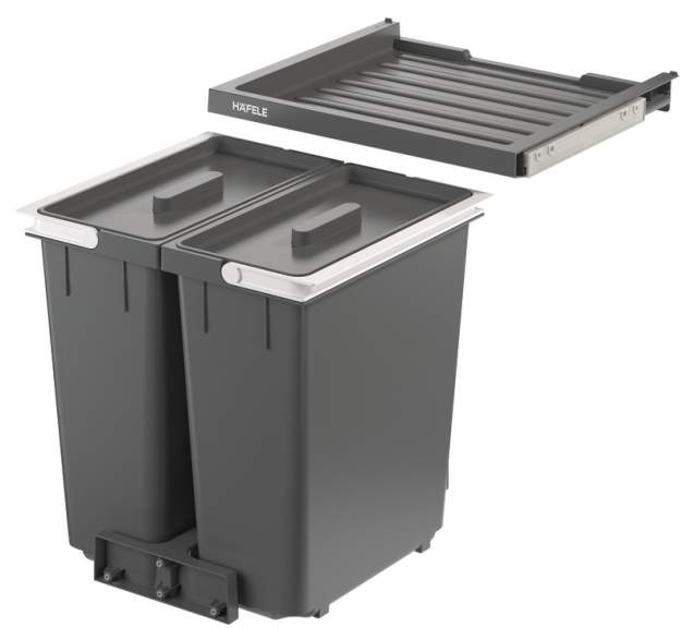 Модульна система сортування відходів Hafele Basic M2 2x15 л для кухні 450 мм 50191401