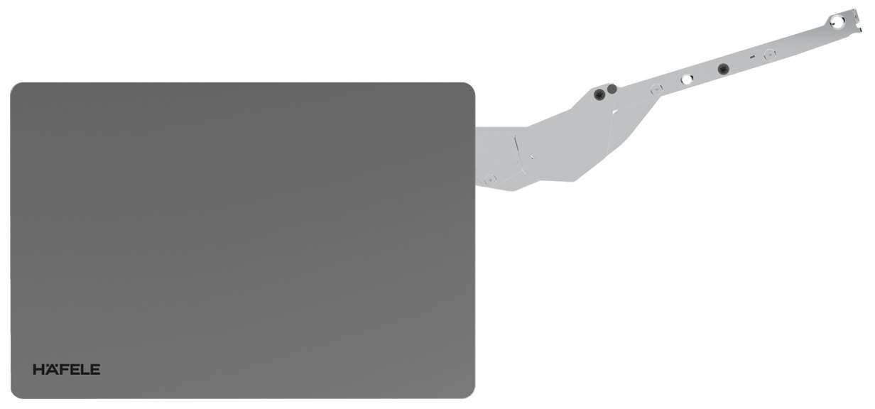 Підйомний механізм фасаду Häfele Free Slim Flap 1.12 до 650 мм 90° накладний нікельований 37292361