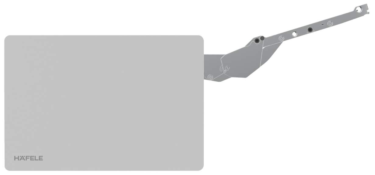 Мебельный подъёмник Häfele Free Slim Flap 1.12 до 21,3 кг накладной 90° чёрный 37292501
