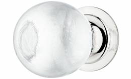 Ручка кнопка хромированная полированная стеклянная 30x43 мм