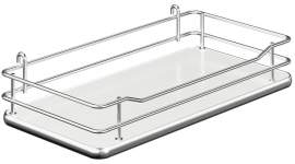 Корзина для фронтального выдвижного механизма сталь белая 233 х 466 х 90 мм деревянная полка (упаковка 2 шт) 54909753