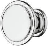 Меблева ручка кнопка цамак 30 х 24 мм хром полірований 15500100